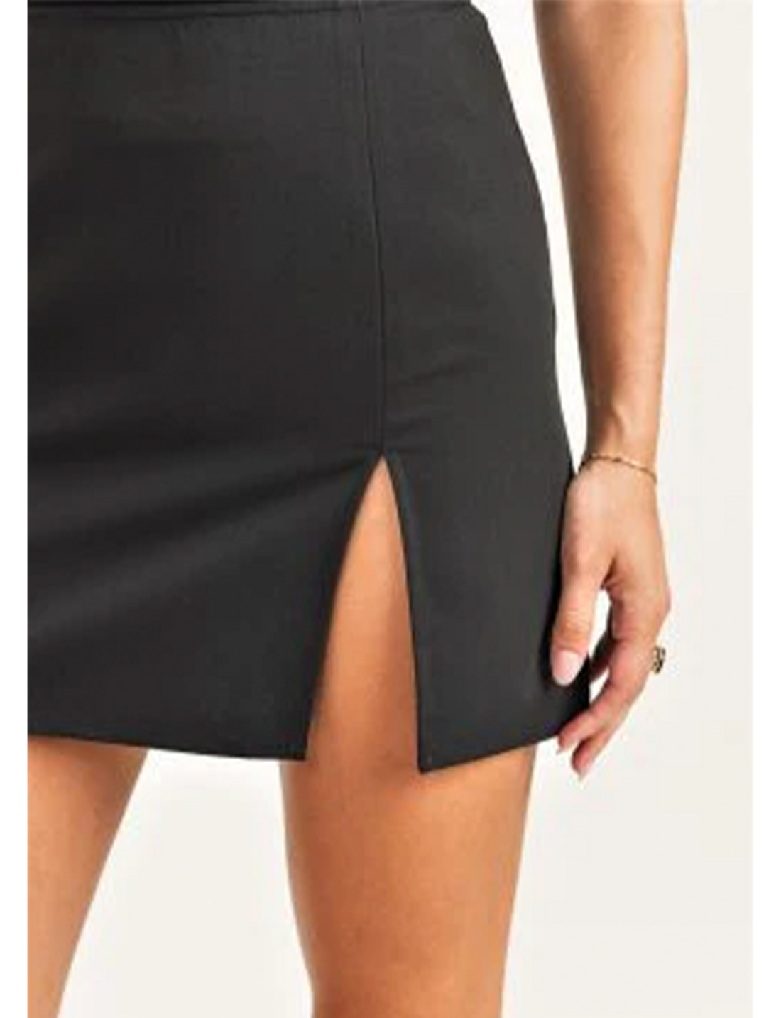Side Slit Mini Skirt, Black
