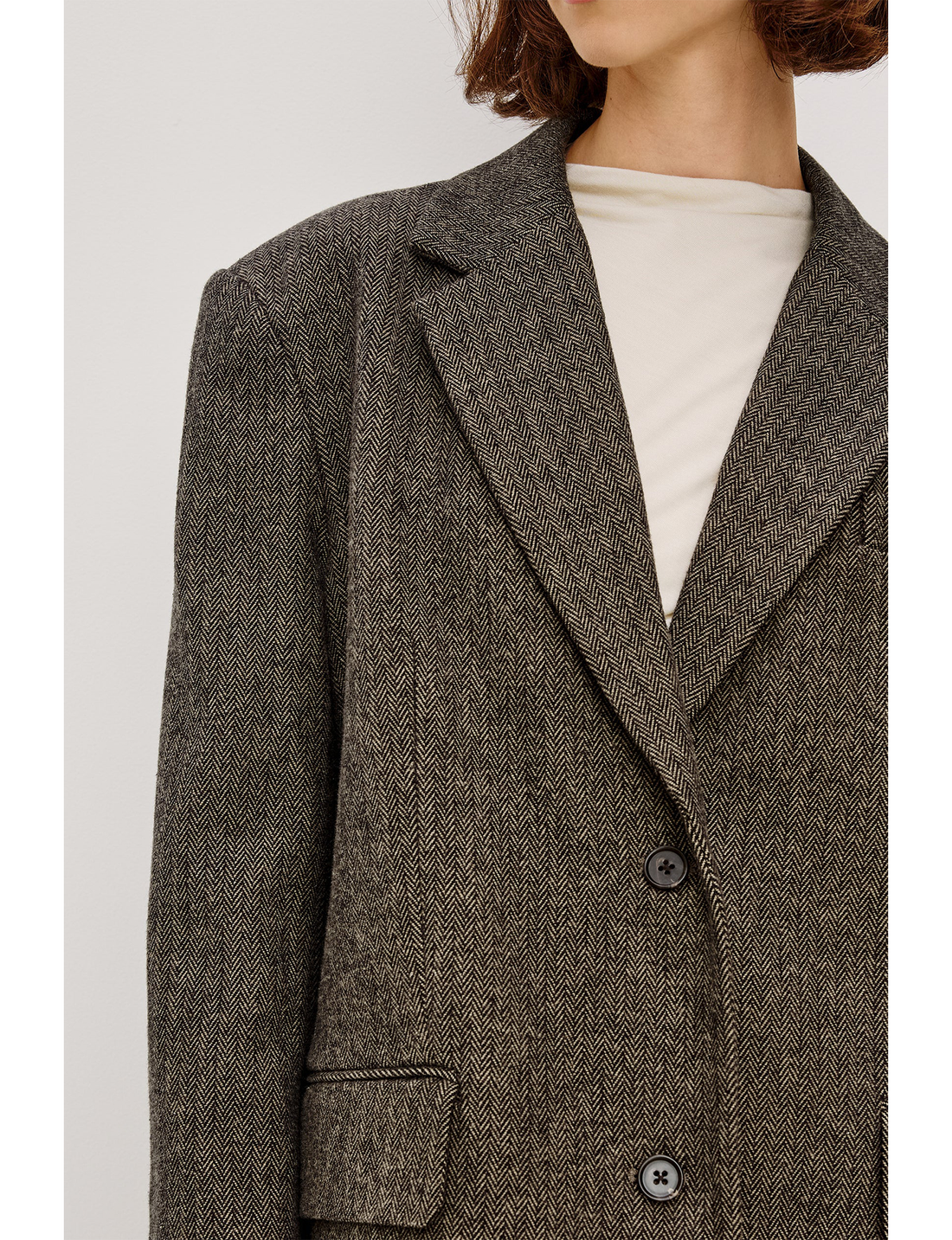 Bridges Blazer, Camel/Black Herringbone