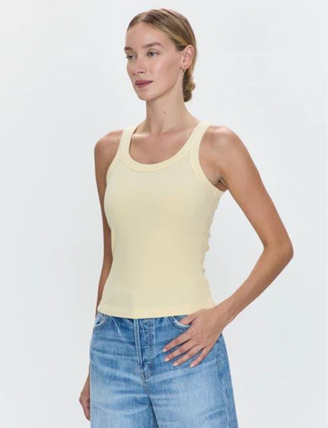 Christy Tank Top, Custard Yellow