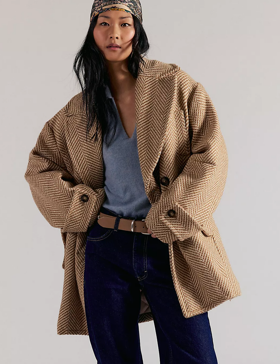 Ari Wool Peacoat, Tan