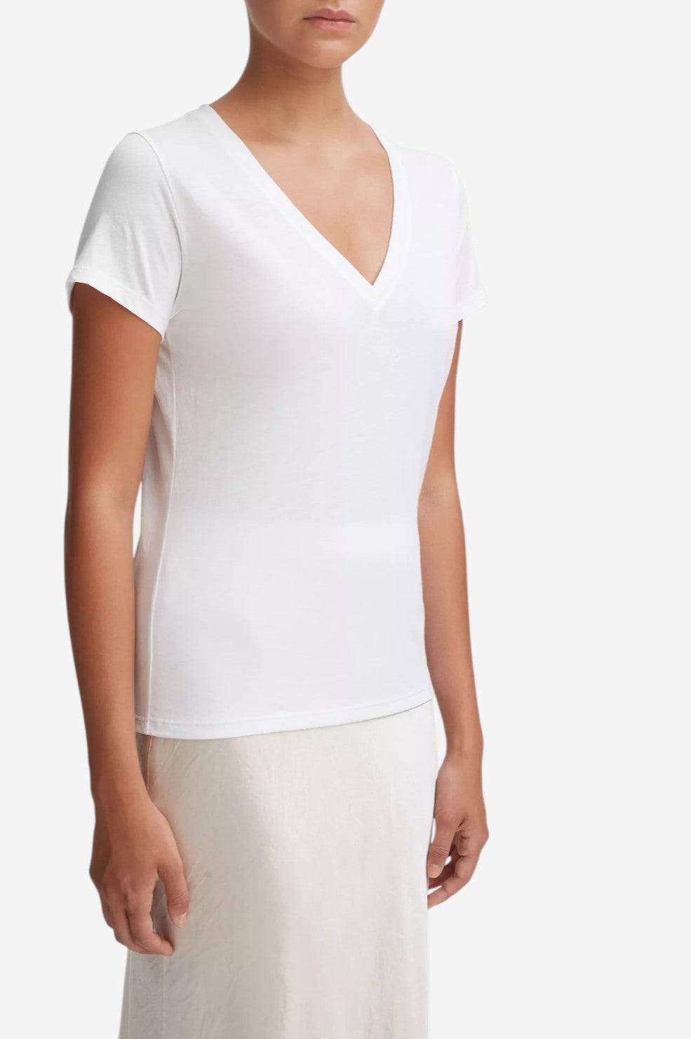 Essential Pima Cotton V-Neck T-Shirt - Optic White