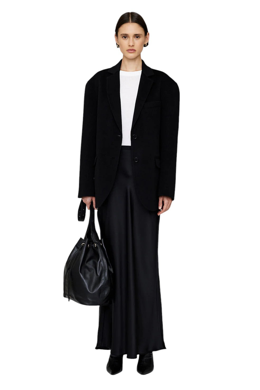 Bar Silk Maxi Skirt - Black