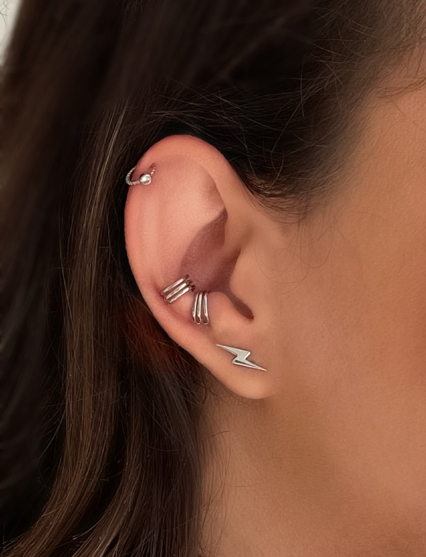 Flirty Claw Cuff Silver Earring